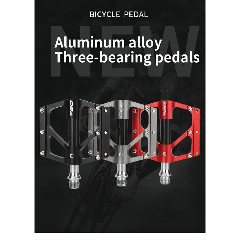 RGO Carbon Fiber Pedal Road Bicycle Pedal 3 Bearing Aluminum Alloy Anti-skid Mountain Bicycle Pedal Bicycle Accessories