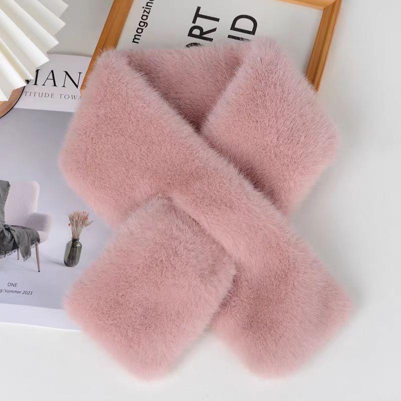 

Winter European and American Anti-mink Leopard Print Versatile Scarf Women s Autumn and Winter High-end Cross Scarf To Keep Warm розовый
