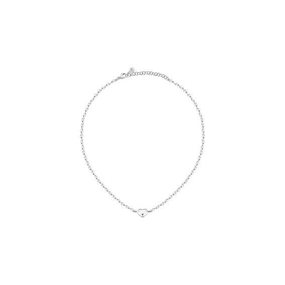 Morellato Intrecci Silver Tone Steel Necklace With Heart Symbol SAZC07 For Women