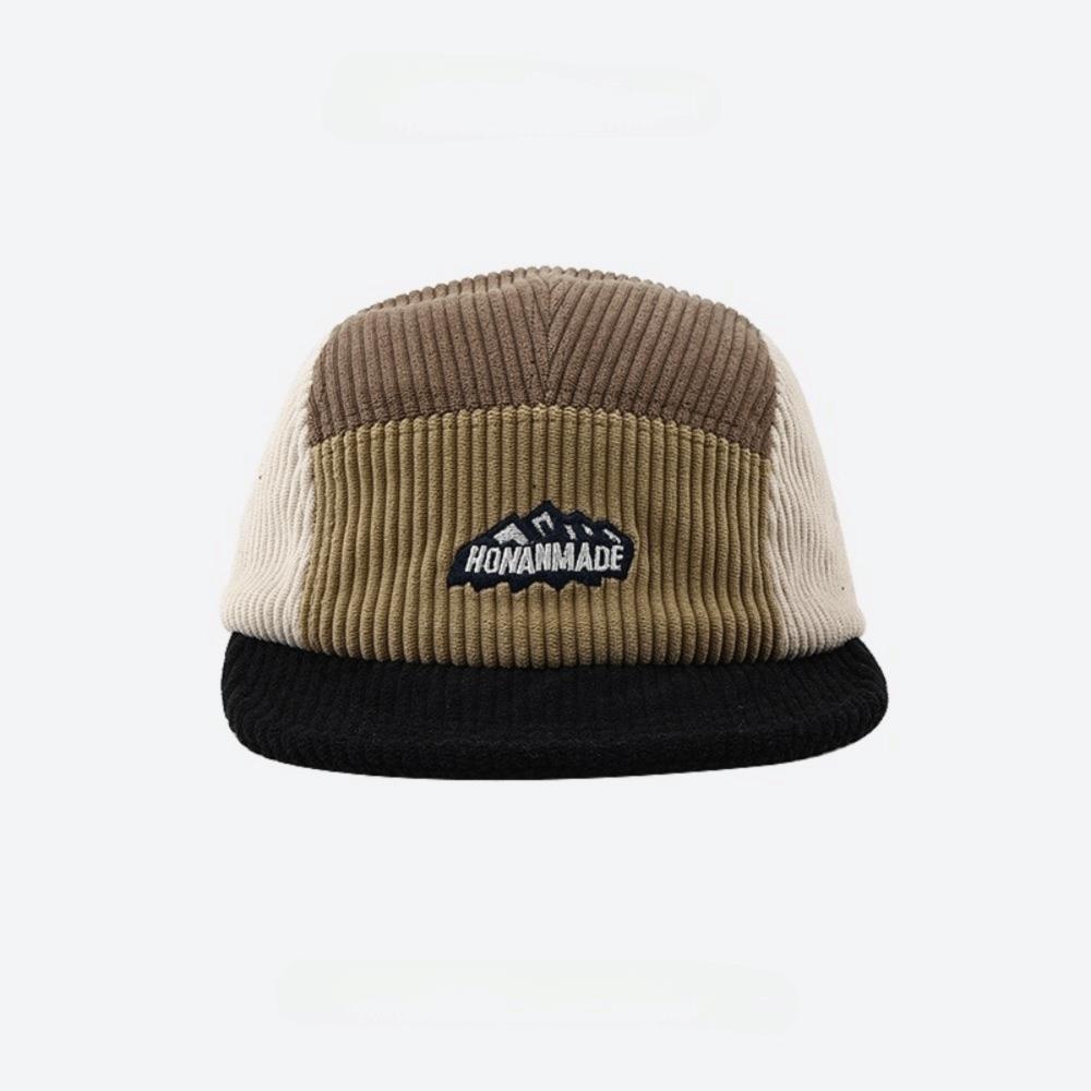 Japanese Style Corduroy Baseball Cap Retro 5 Panel Cap Casual Short Brim Cap Spring Autumn Winter