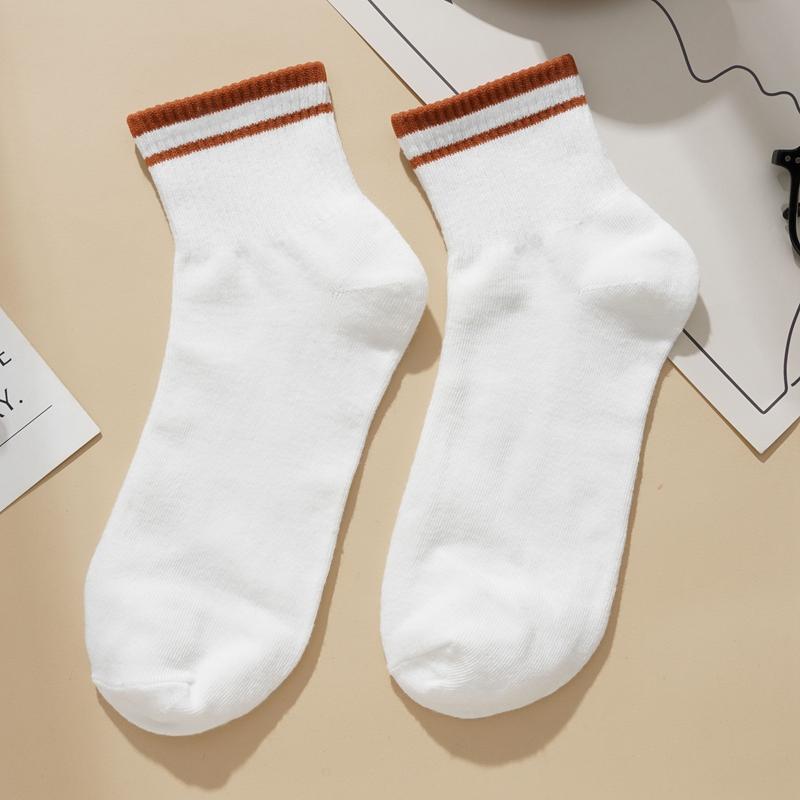 

Простые модные полосатые носки для девочек, универсальные высококачественные однотонные чулки, мягкие дышащие спортивные корейские носки средней длины One size