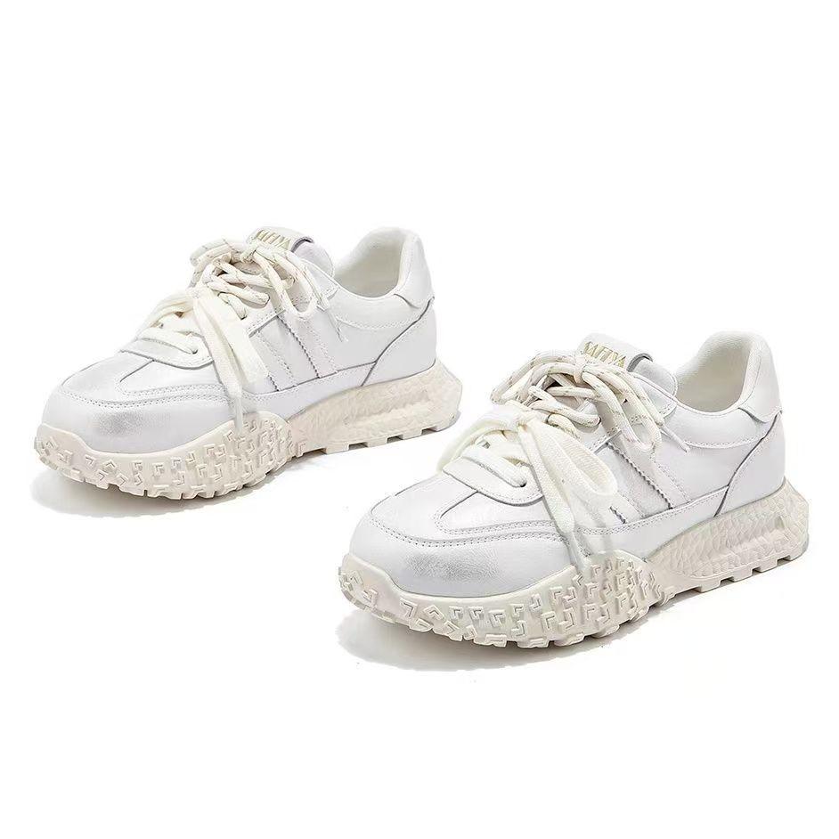 

Модные кроссовки Толстая мягкая подошва 2025 Новая мода Спортивная обувь для девочек Сетчатые дышащие Кроссовки для бега Женские кроссовки 35 белый