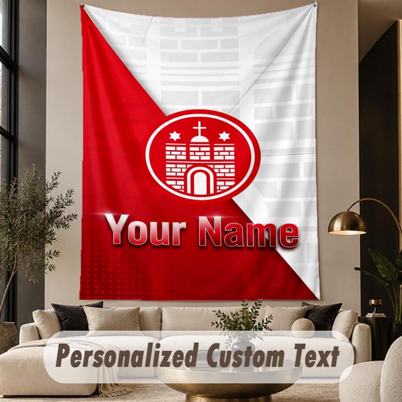 Custom Text Tapestry FC St. Pauli Print Wall Tapestry Indoor Living Room Wall Decor