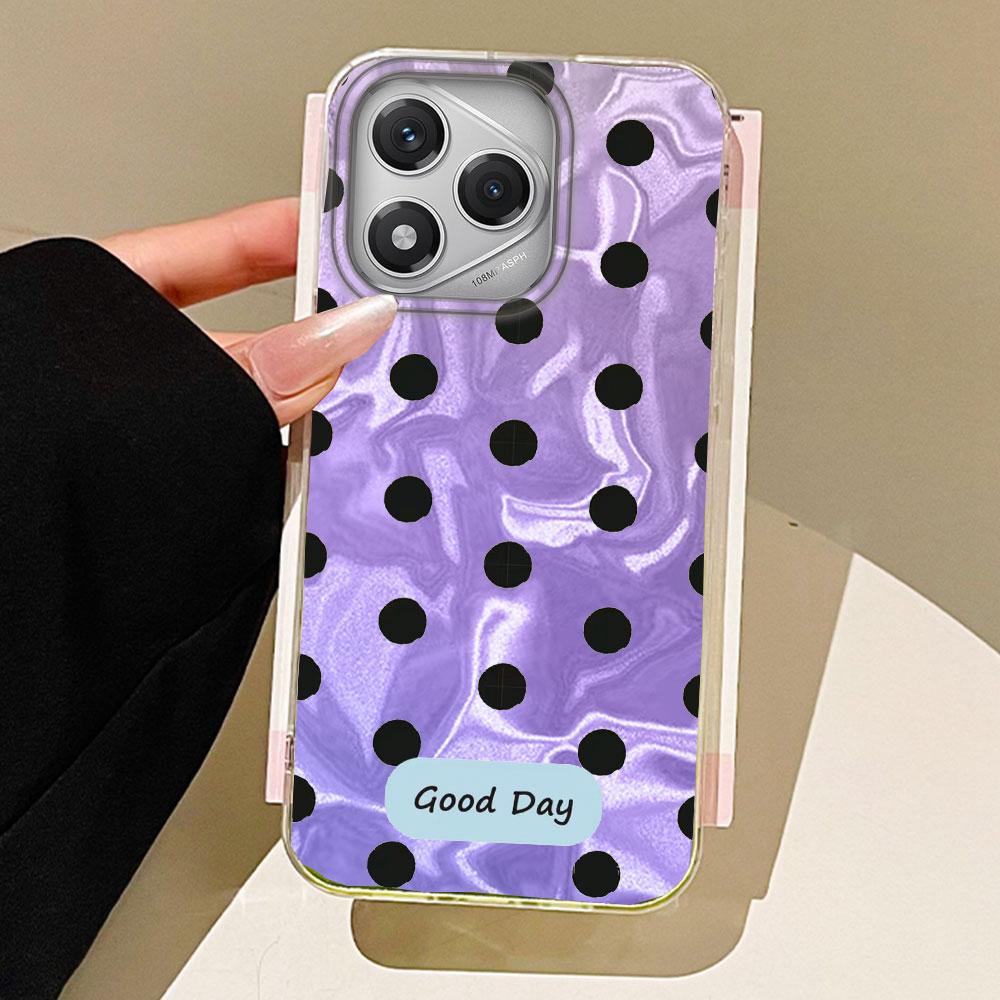 

Цветной классический чехол для телефона с черными точками для Honor 400 200 Pro Magic 5 6 7 Lite X9a X9b X9c X8a X8b X8c Shell Силиконовая задняя крышка Honor 200 Smart белый