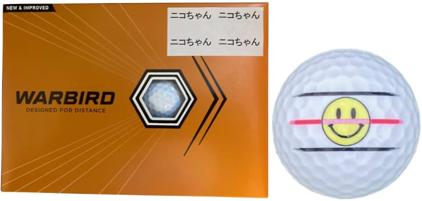 

[Happy Lucky Golf Line] WARBIRD 2023 Model (White, 1 dozen, smiley face)
