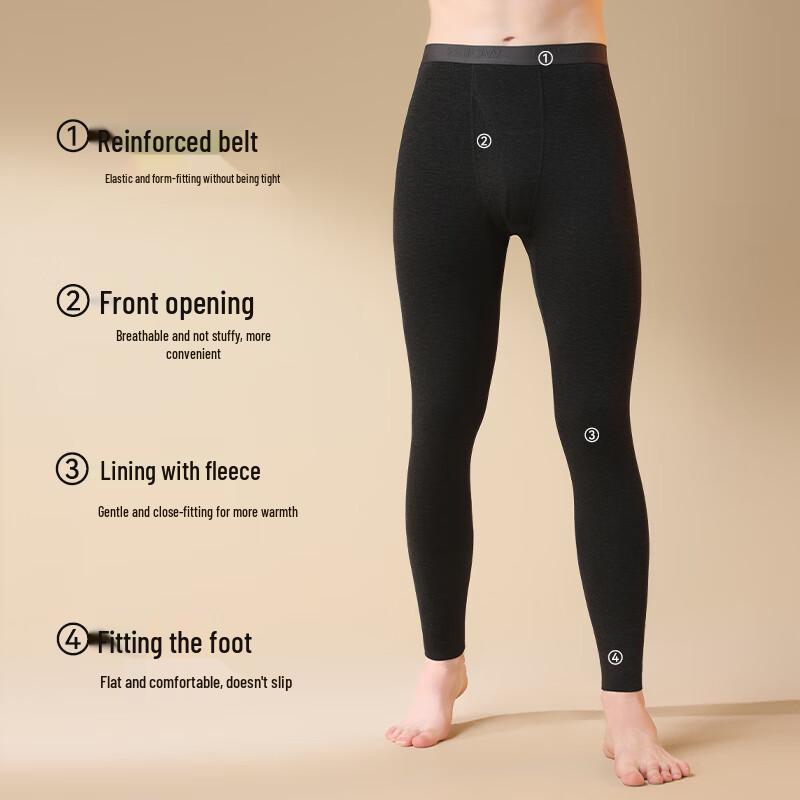 Mao Ren Herren Thermische Kaschmir-Mischung Basisschicht Hose