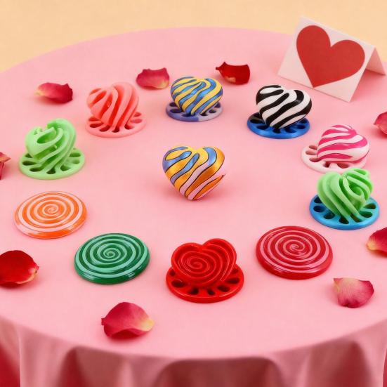 3D Printed Love Heart Ornament Mini Spiral Heart Shape Sculpture Figurine Spiral Heart Fidget Toy Valentine's Day Decoration Gift
