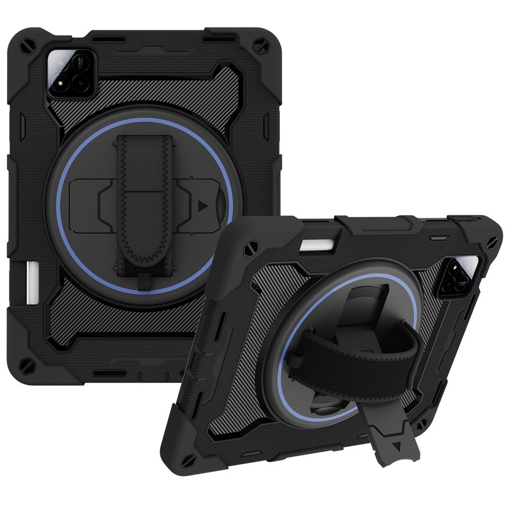 For Xiaomi Pad 7/Pad 7 Pro Kickstand Case Hand Strap PC+Silicone Tablet Cover with Pencil Holder