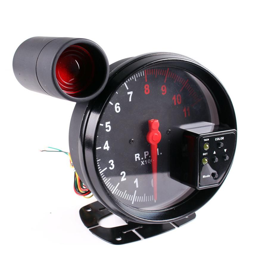 5" Car RPM Tachometer Gauge 7Color Backlight LED Shift Light For 4/6/8 Cylinder