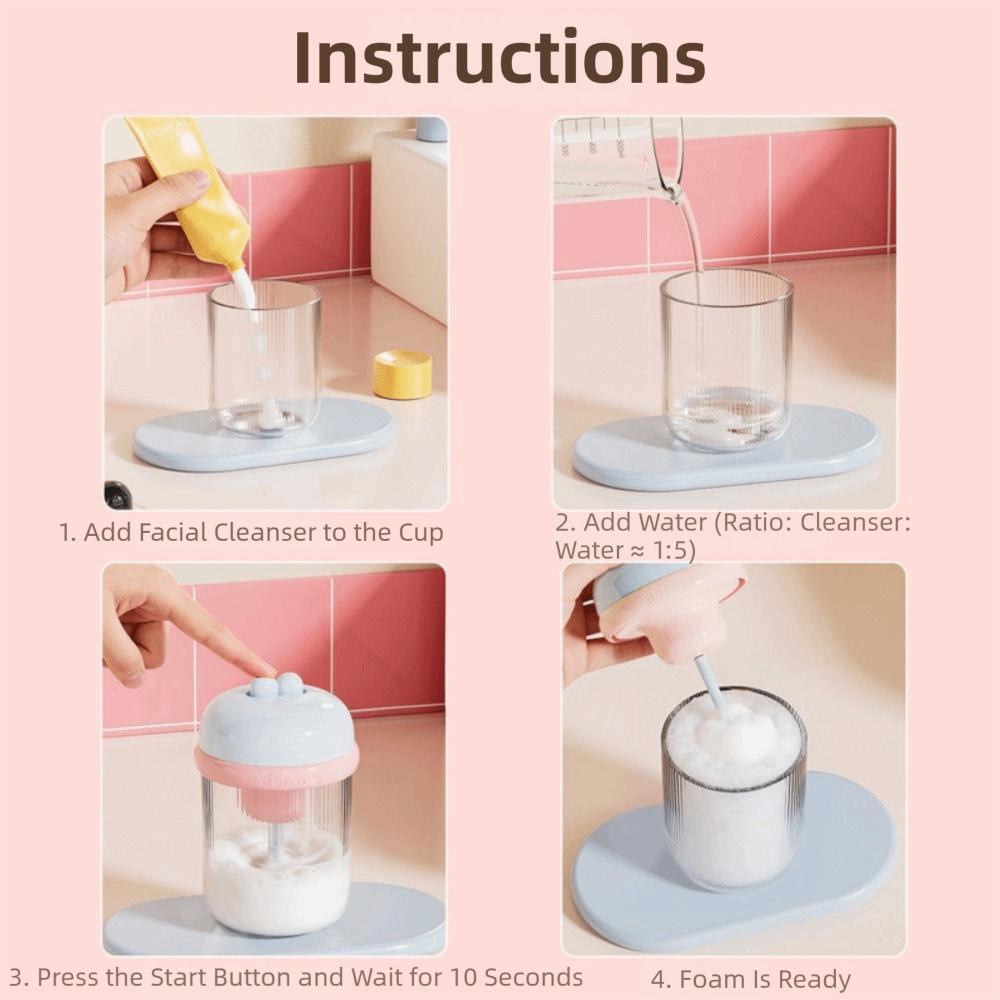 Battery-powered Electric Foam Maker Cute Rabbit Shaped Cartoon Foamer Machine  Travel Friendly