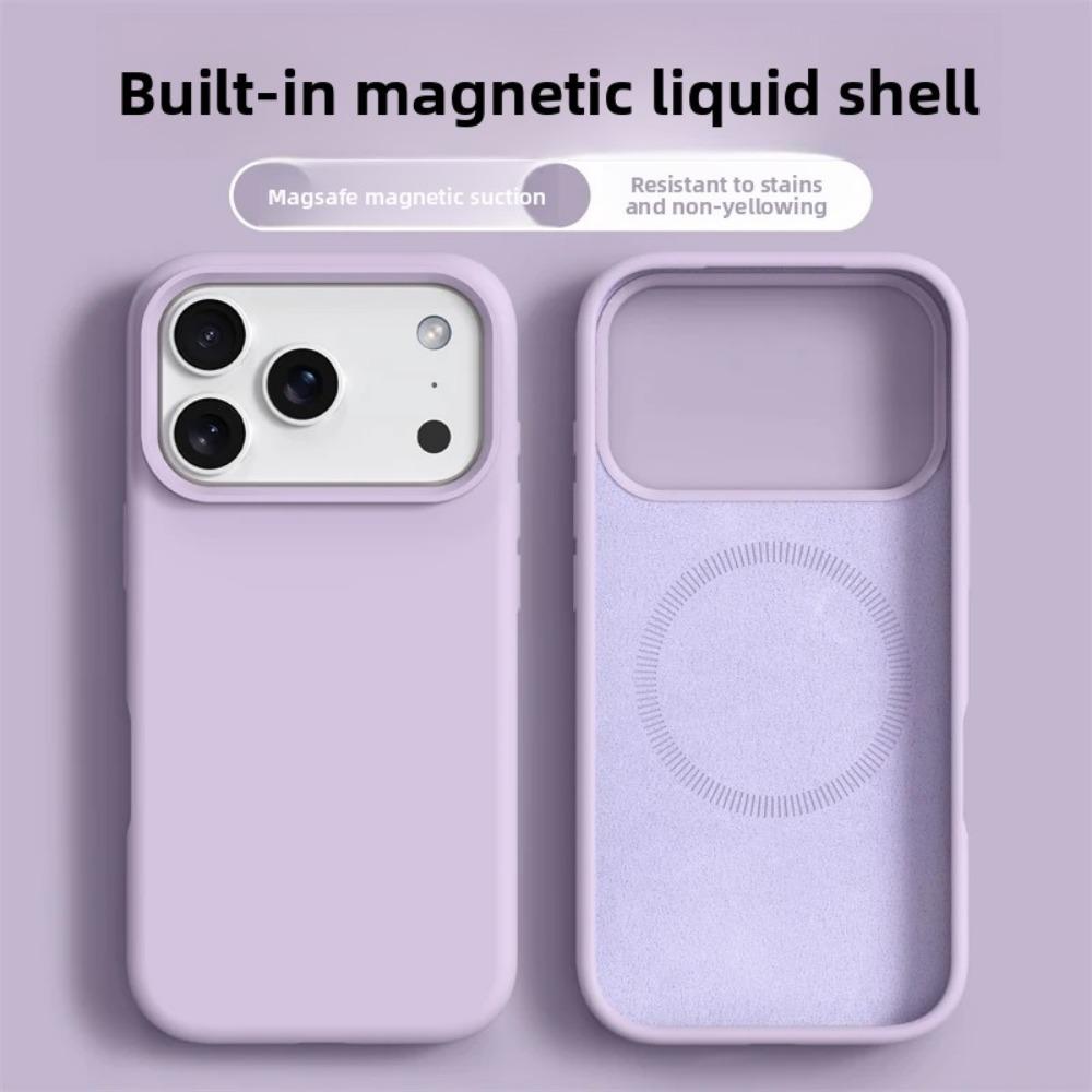 Al Magnetic Phone Case For For Iphone 17 16 Pro Max Liquid Silicone Cases For For Iphone17 16 Pro Max 17Pro Air Soft Bumper Cover
