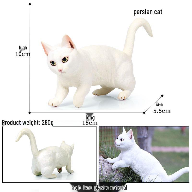 Three-Color Animal Model Plush Cat Toy - British Shorthair, Siamese, Persian, Orange, and Leopard Cat Simulation for Kids.