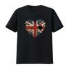Stylish Love British Flag Union Jack Great Britain Team GB Mens Cotton T Shirt Vintage Washed Designer Clothes Breathable