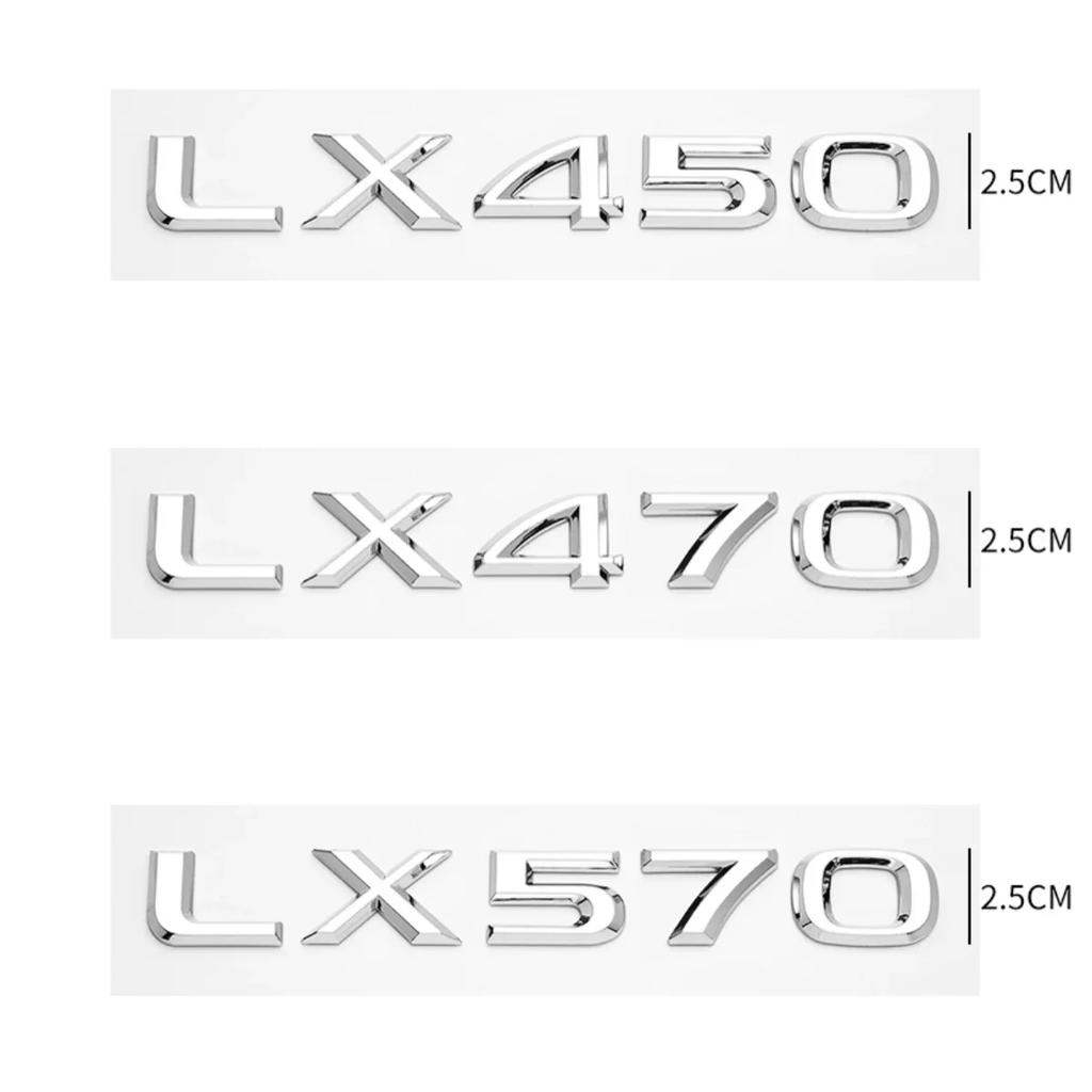 3D Chrome Glossy Black ABS LX450 LX470 LX570  Emblem for LEXUS Car Trunk Trunk Rear Logo Sticker