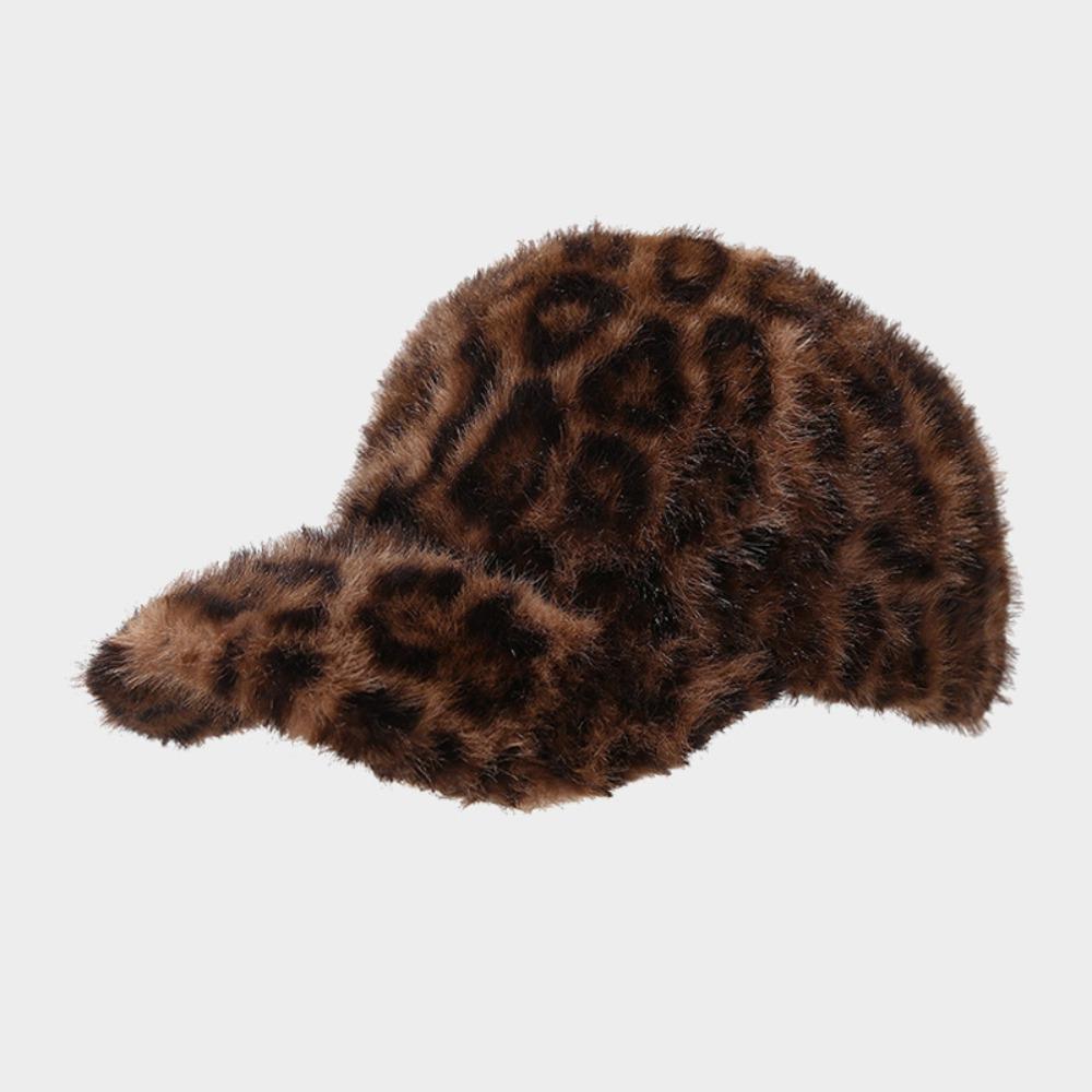 Thickened Leopard Baseball Cap Warm Faux Fur Hat Fashion Snapback Hats Sports