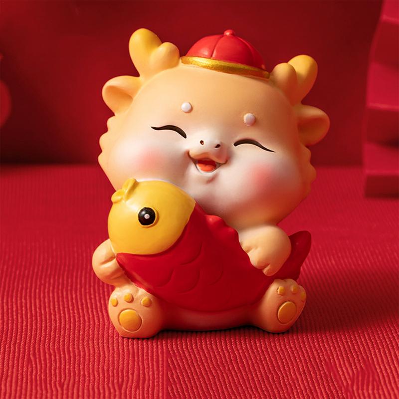 Resin Chinese Dragon Statue 2025 Cute Dragon Statue For Dashboard Decorations Chinese New Year Decor Creative Resin Mascot