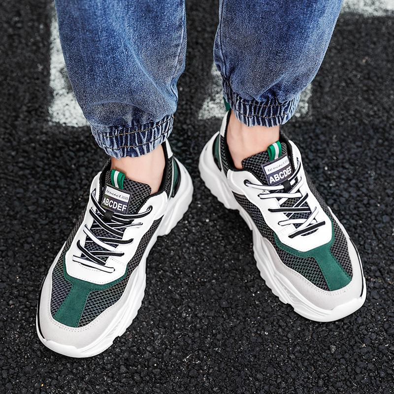 2024 autumn new men's shoes Comfortable breathable trendy shoes wild mesh board shoes casual sports increase white shoes21