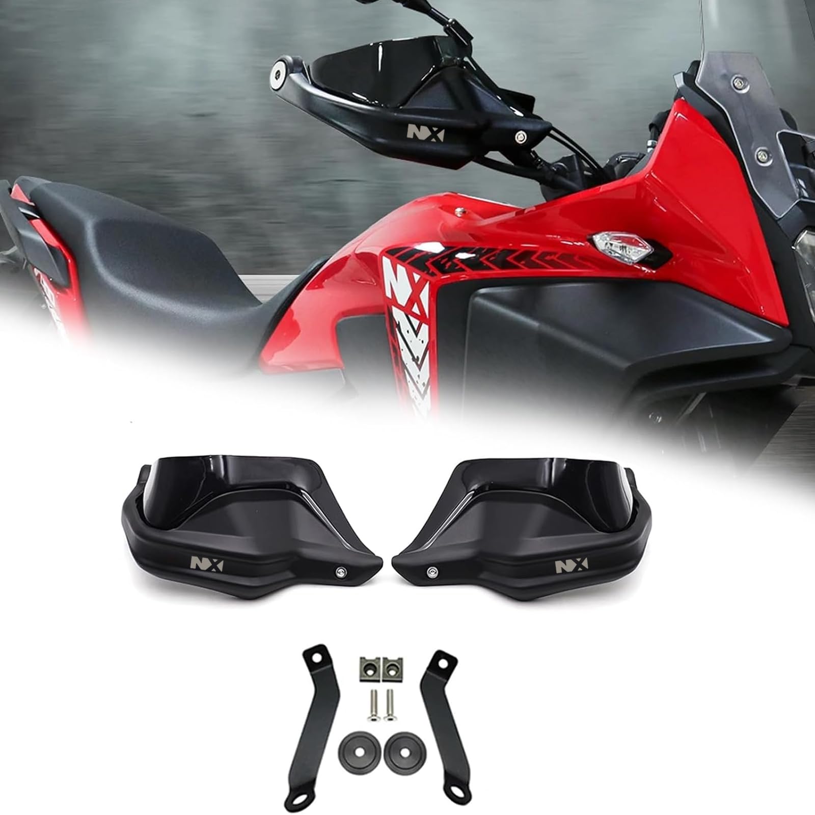 

HUANGCJCJ Мотоциклетное модифицированное ветровое стекло, защита рук, защитный чехол для NX400 NX500 NX400 NX500 2024, ветровое стекло на руль, мотоциклетные аксессуары 2025, чёрный