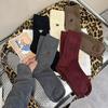 Lady Spring and Autumn Vertical Bar Bee Embroidery Long Tube Pile Pile Socks