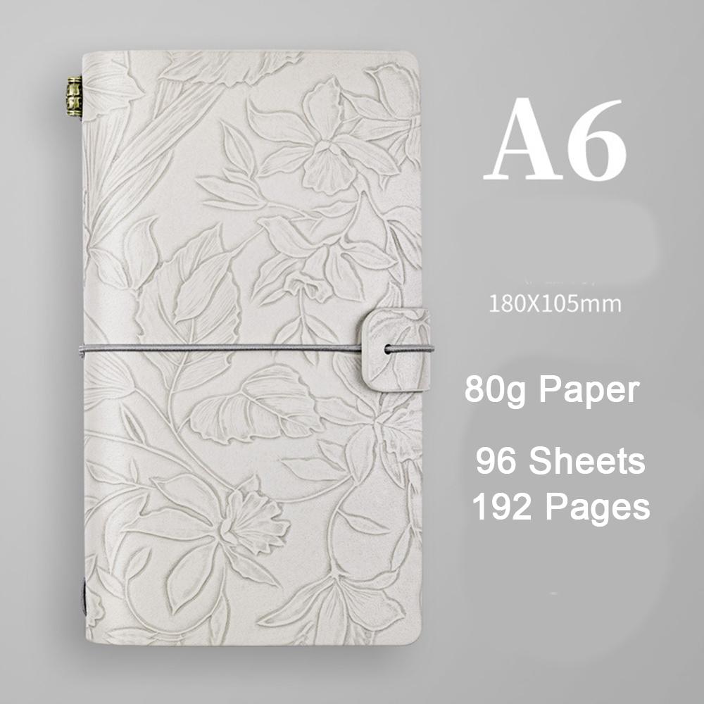 (Logo Can Be Engraved) A6 Student Printed Ledger, Leather Business Notebook with Strap, Notepad, Travel Diary, Portable Memo, Meeting Record Book