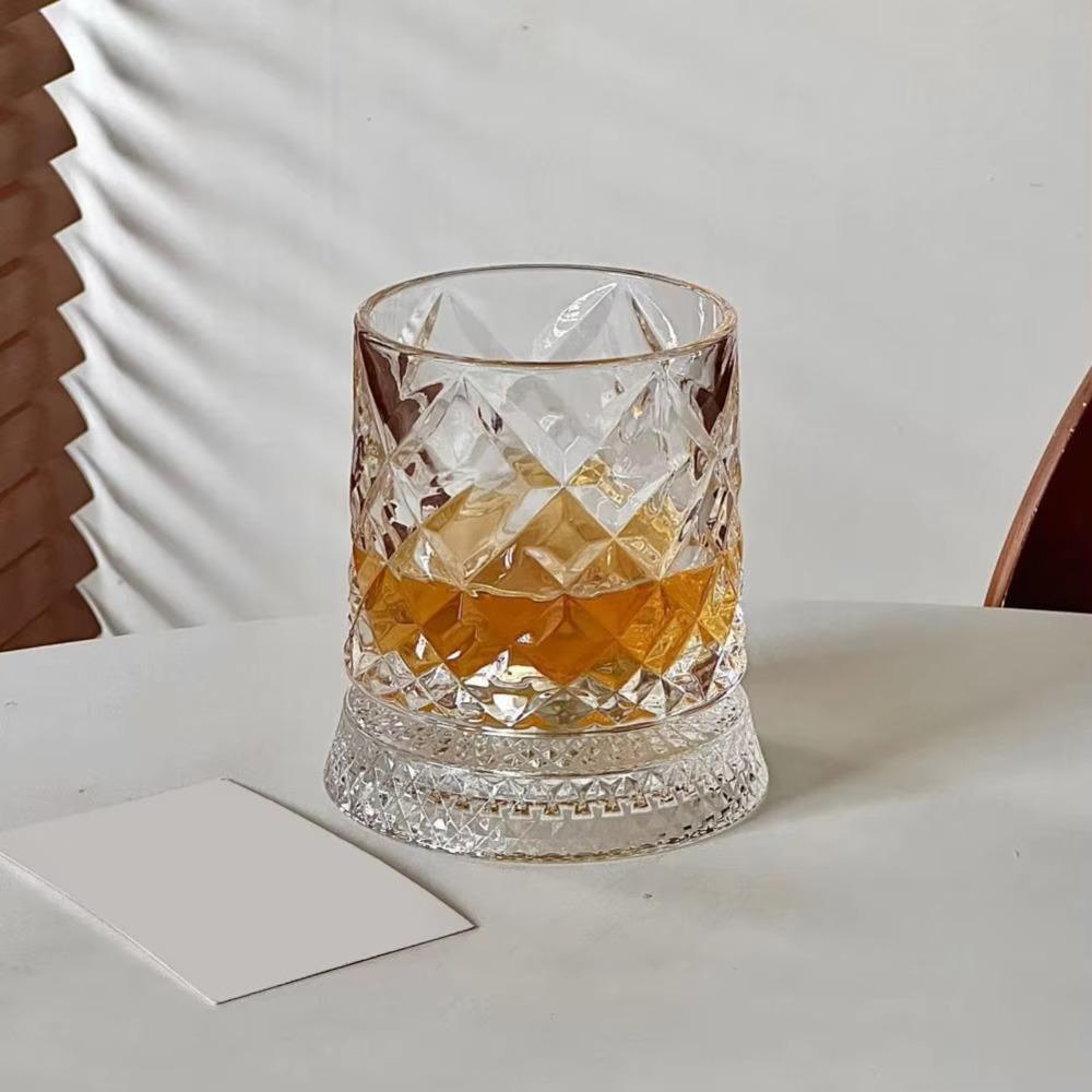 360 Degree Rotating Glass Wine Glass Glowing Base Drinking Glasses Unique Beer Cup Party