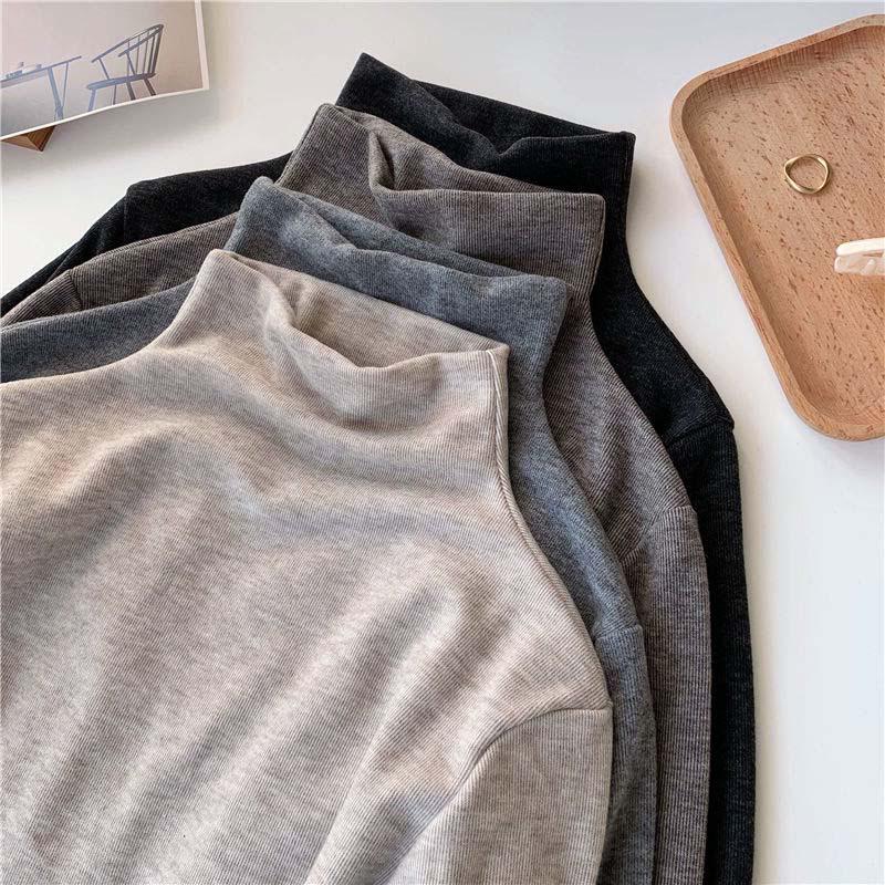 Women's Imitation Lambswool Inner Wear: 2025 Style, Autumn/Winter Base Layer, Half-High Neck, Long Sleeve Top