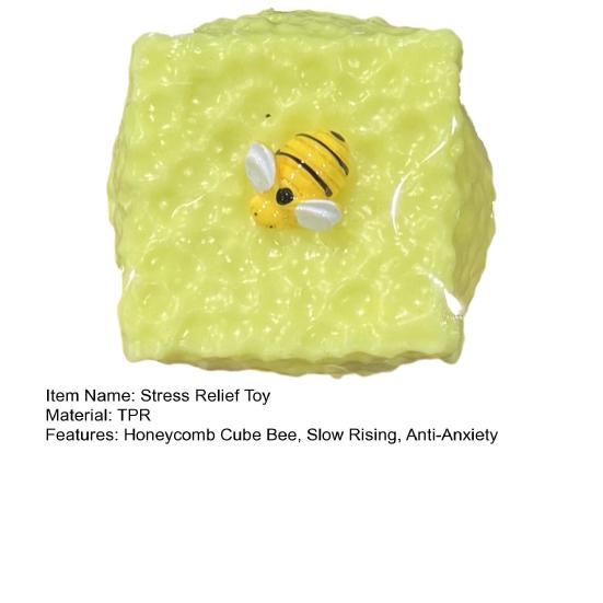 Honeycomb Cube Bee Squeeze Toy Slow Rising Anti-Anxiety Bee Cube Pinch Toy Soft Stretchy Decompression Sensory Toy