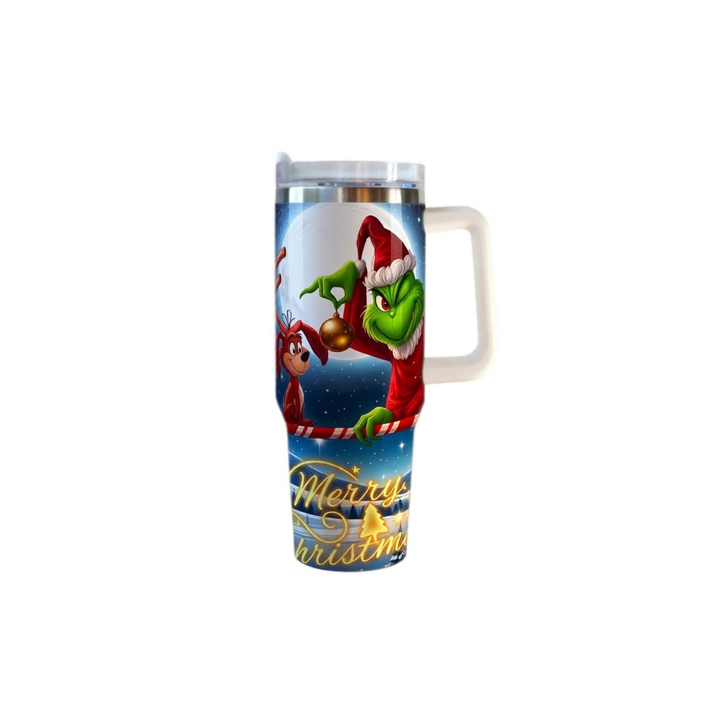 40oz Tumbler with Handle for Car and Travel, Reusable Cold Cup for and Beverages