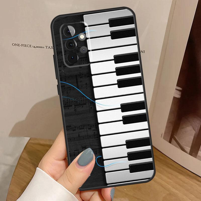 Piano keys Vintage Music Notes Funda For Samsung Galaxy A15 A25 A35 A55 A52 A32 A12 A14 A34 A54 A51 A71 A53 A13 A33 Case