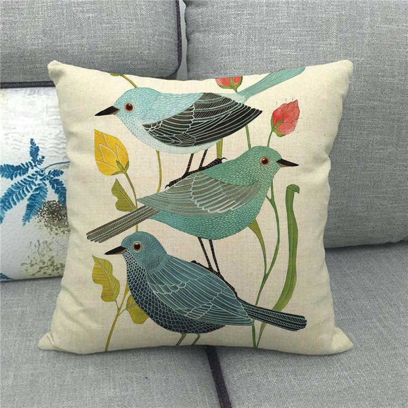 Cute Cartoon Bird Animals Digital Printing Short Plush Pillow Covers For Car Sofa Office Cushion Cover Home Goods 60X60Cm