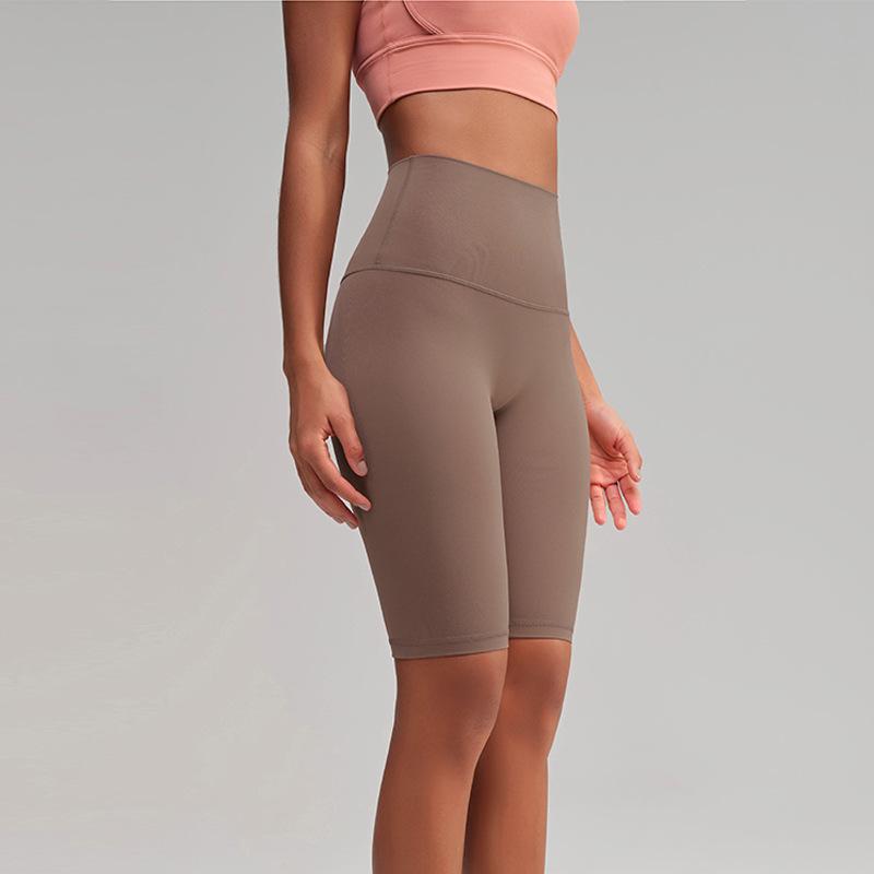 Damen Sommer Schnelltrocknende High-Waist Yoga Radshorts