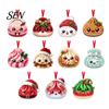 Colorful Cartoon Pattern Decor 2D Acrylic Christmas Ornament, Cute Luck Bag Bun Hanging Decor, Seasonal Decorative Crafts Tree Pendant for Holiday