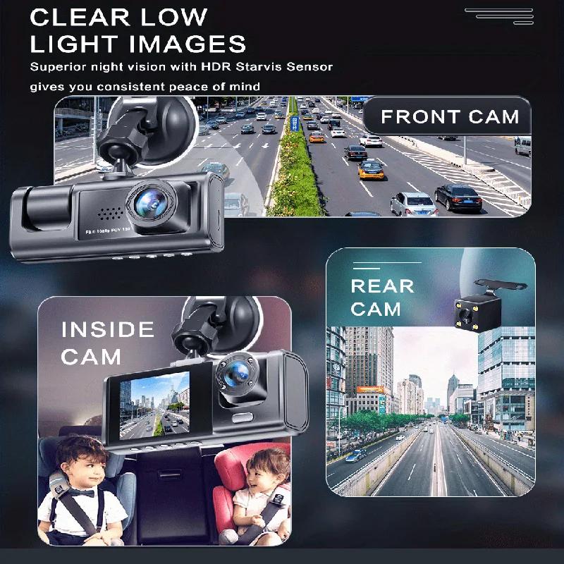 3 Camera Dash Cam for Cars 2Inch WIFI Vehicle Recorder Car DVR Rear View Camera for Vehicle 1080P Night Vision Car Assecories