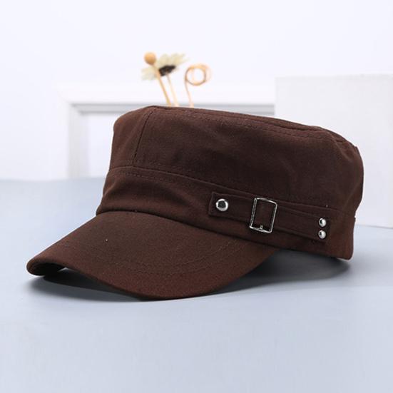 Unisex-Baseballkappe aus gewaschener Baumwolle mit flachem Oberteil, verstellbar, mit Druckknopfverschluss hinten.