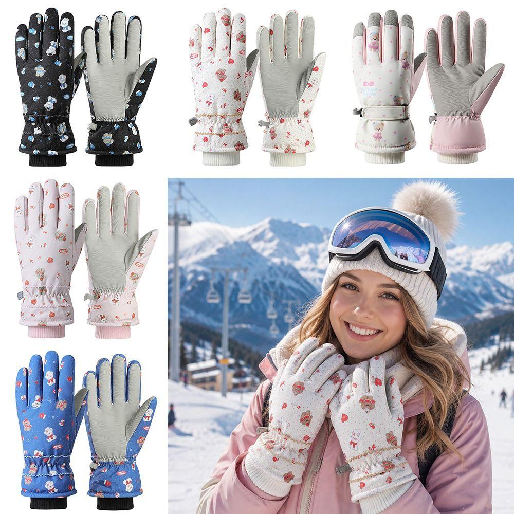 Luvas Antiderrapantes para Ciclismo Luvas para Snowboard com Tela Sensível ao Toque Luvas Térmicas Espessadas para Homens Mulheres
