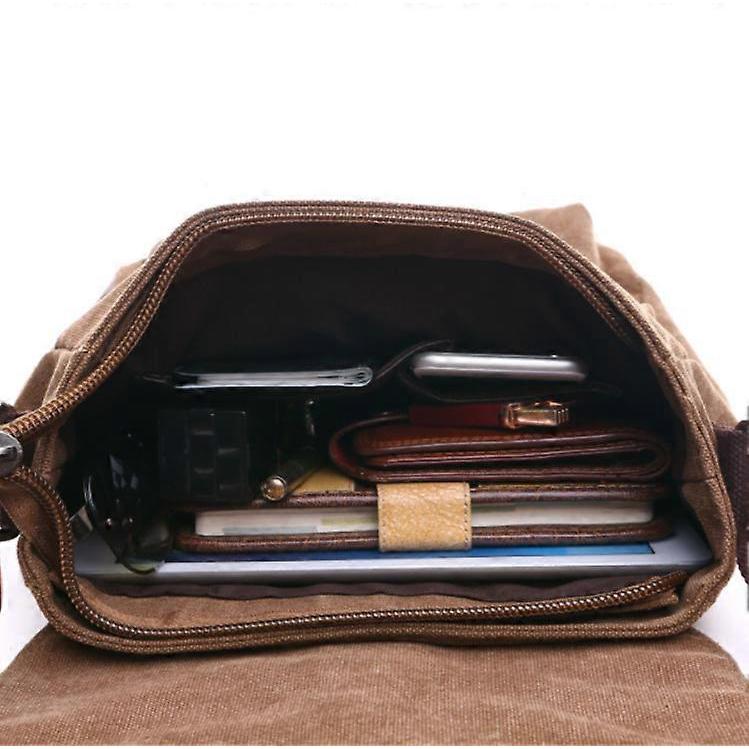 Men's Business Messenger Bag Student Canvas Messenger Shoulder Bag Retro Ba