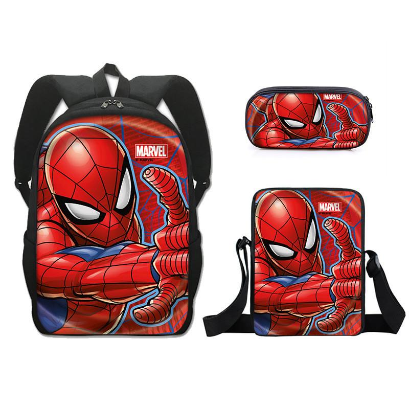 Spider Man Backpack Set With Lightweight Durable Material For School Students And Commuters