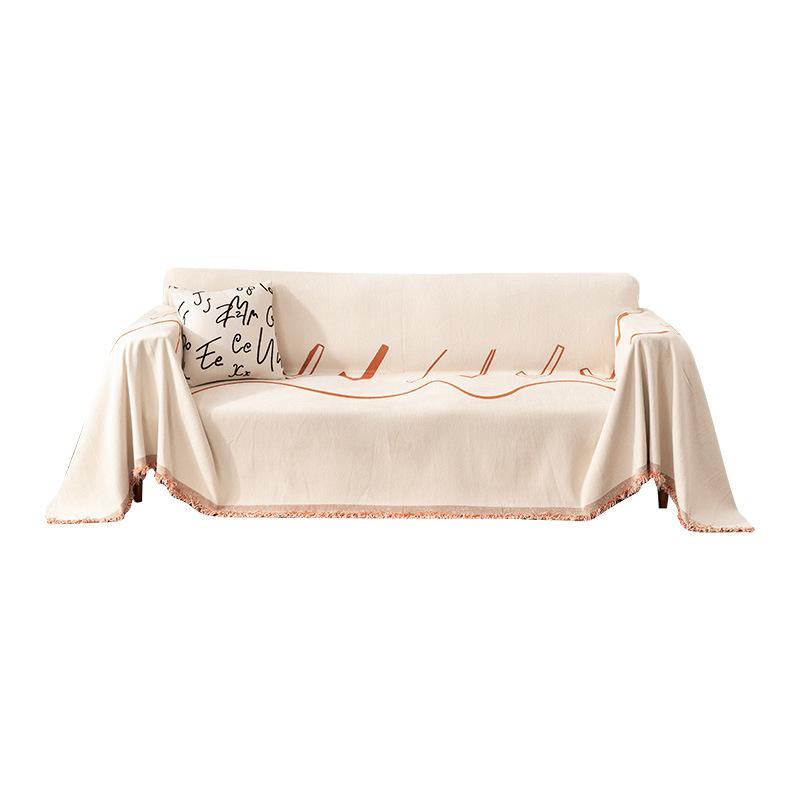 Bohemia Sofa Blanket with Tassel Chenille Fabric Anti-cat Scratch Sofa Slipcovers Universal Armchair Blanket Picnic Mat