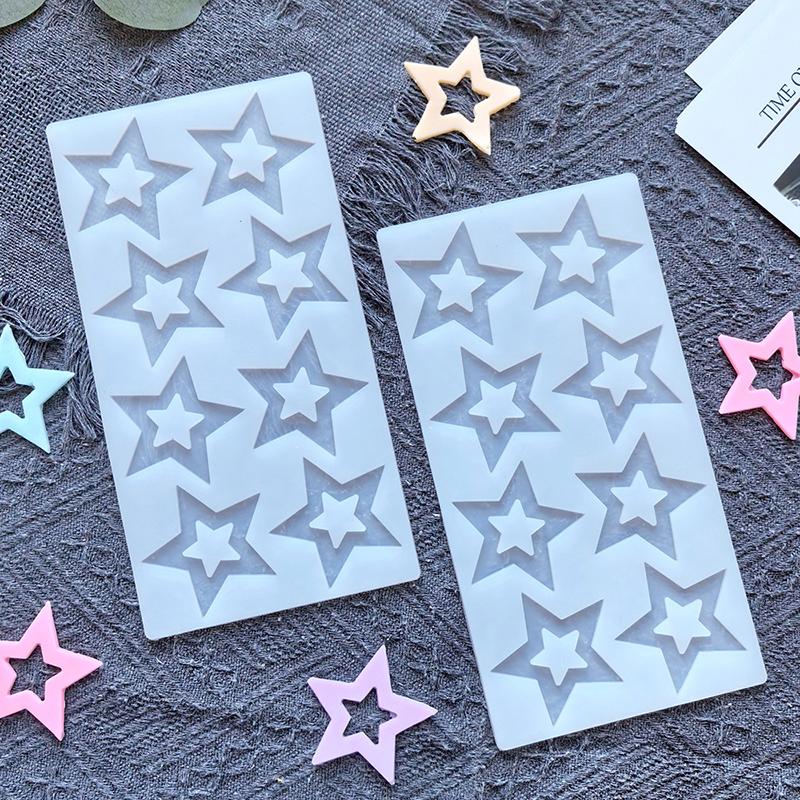 Diy Hollow Pentagram Chocolate Silicone Mold, Sugar Cake Decoration, Handmade Drip Glue Mold, Craft Gift