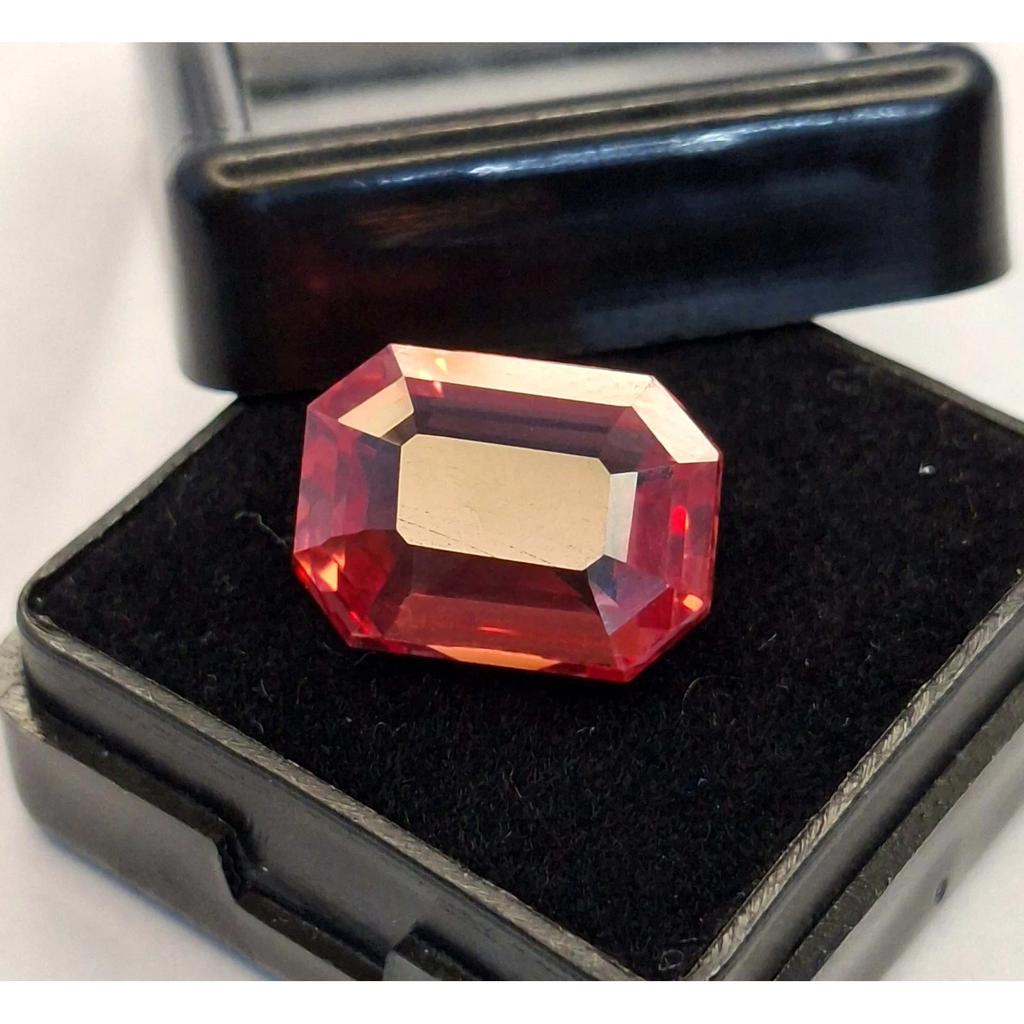 Stunning Padparadscha Sapphire Natural Emerald Cut 11-13 Ct Loose Gemstone