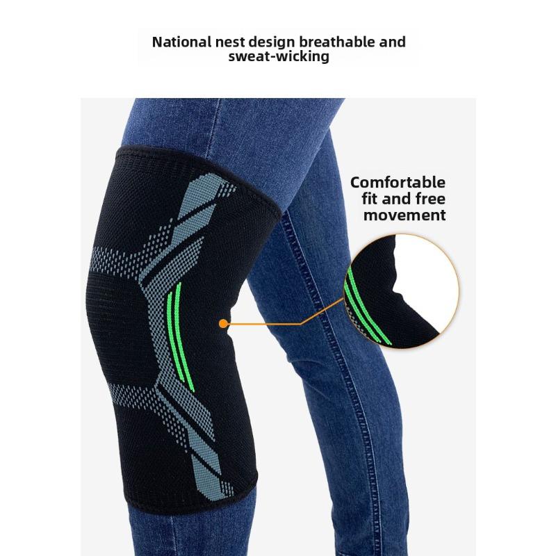 

Sports Knee Pads Knitted Nylon Silicone Anti-slip Cycling Running Basketball Jump Rope Shock-absorbing Knee Pads XL size one pack