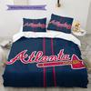 Atlanta Braves Pattern Bedding Quilt Set  Home Decoration  Gift (1 * Duvet Cover + 2 * Pillowcase  Without Core)