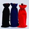 Soft Velvet Fabric Wine Bottle Gift Bag Drawstring Closure Reusable Design Drawstring Wine Bag Premium Texture Velvet Wine Pouch