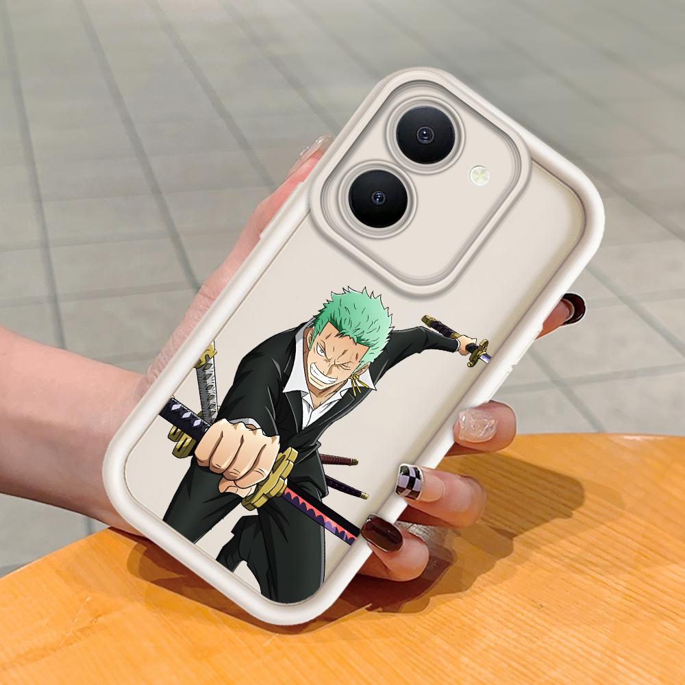 Soft Silicone Square Ladder Printing Pattern Phone Casing Full Cover Camera Shockproof Protection Rubber Case for Vivo