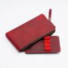 Leather Zipper Pen Case Leather For Men Women Holder Bag Pen Pouch Removable Pen Tray Organizer for School Student Stationery