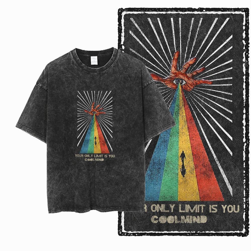 ZF STREETWEAR Printed Cotton Acid Washed Exclusive Graphic Unisex T Shirt Cool Vintage retro Men Tshirts Big Size Tee for men