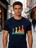 Unisex Red Crew Neck Tee Gradient Color Pawn Rook Bishop Queen Chess Pieces Graphic Retro Board Game Lover Casual Cotton Tops
