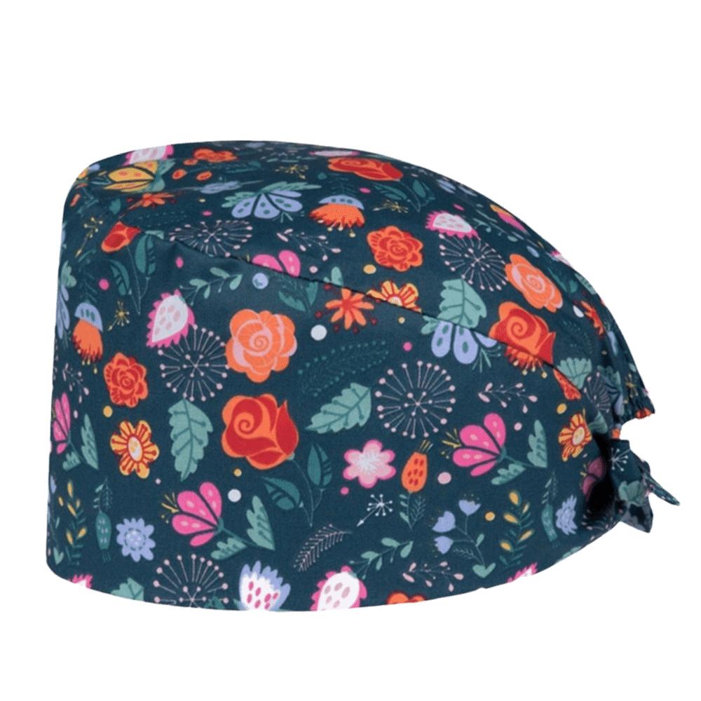 Unisex Cartoon Printing Scrub Cap Adjustable Buckle Print Design Lab Scrub Hat Breathable Soft Pure Healthcare Hats Pet Hospital