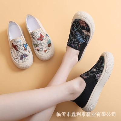 Spring New Cloth Shoes Women's Shoes Trendy Canvas Shoes Non-slip Soft Sole One-pedal Comfortable and Versatile Single Shoes