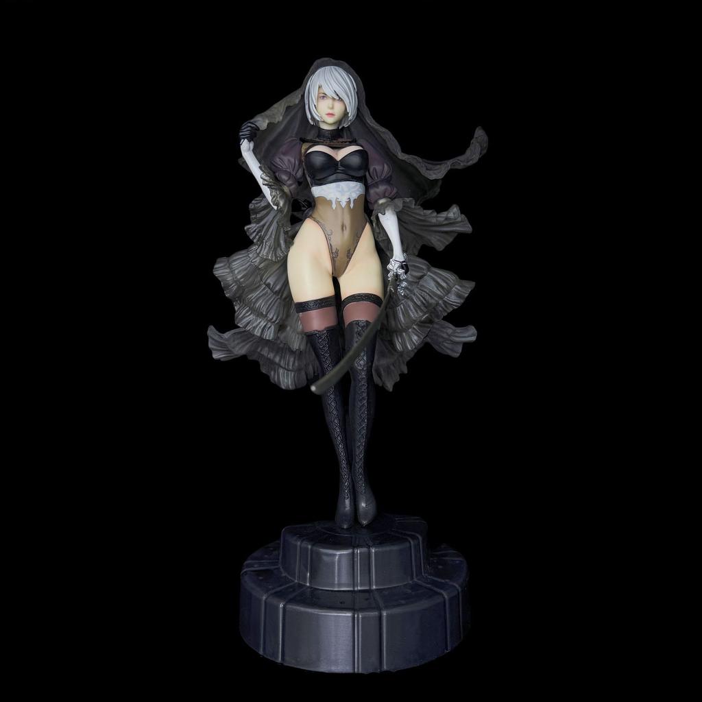 Wedding Dress Series Anime Figure Double Head Sculpt Collection Exquisite Statue Gift Collectible Model 2B Poseable Articulated Scale Detailed Movable